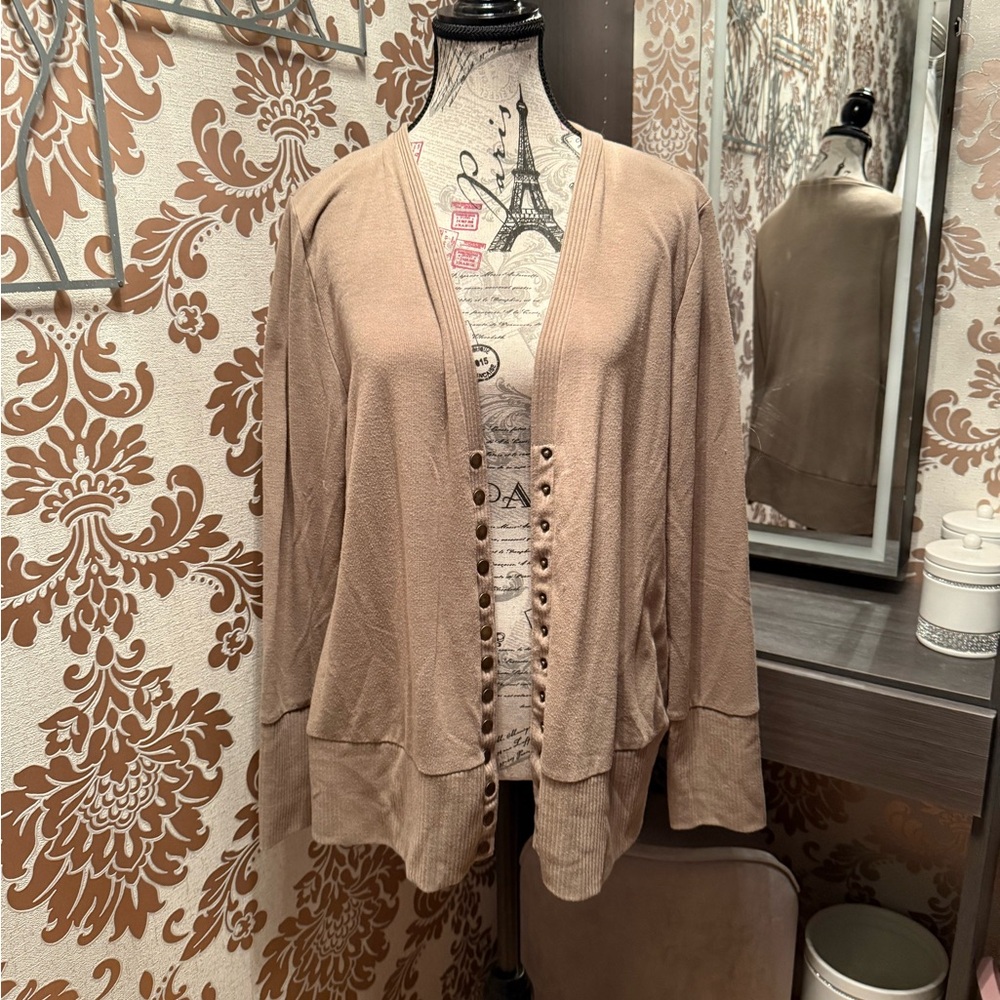 Women's Tan Sweater Cardigan